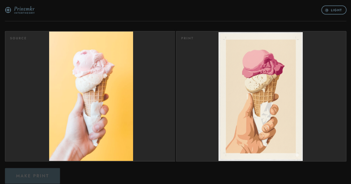 Printmkr app before and after